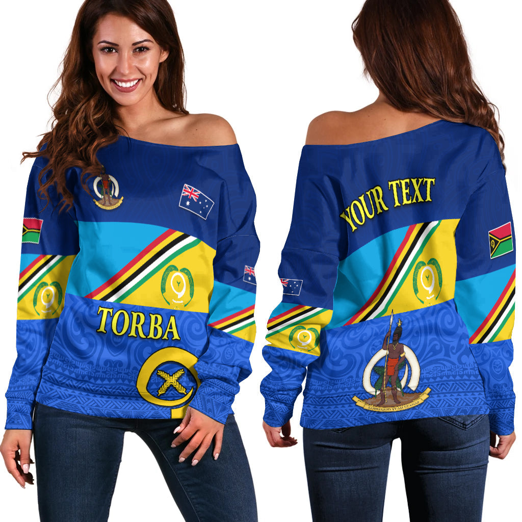 (Custom Personalised) Torba Vanuatu Province Off Shoulder Sweater Mix Australia Flag