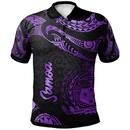 Samoa Polynesian Polo Shirt - Poly Tattoo Purple Version