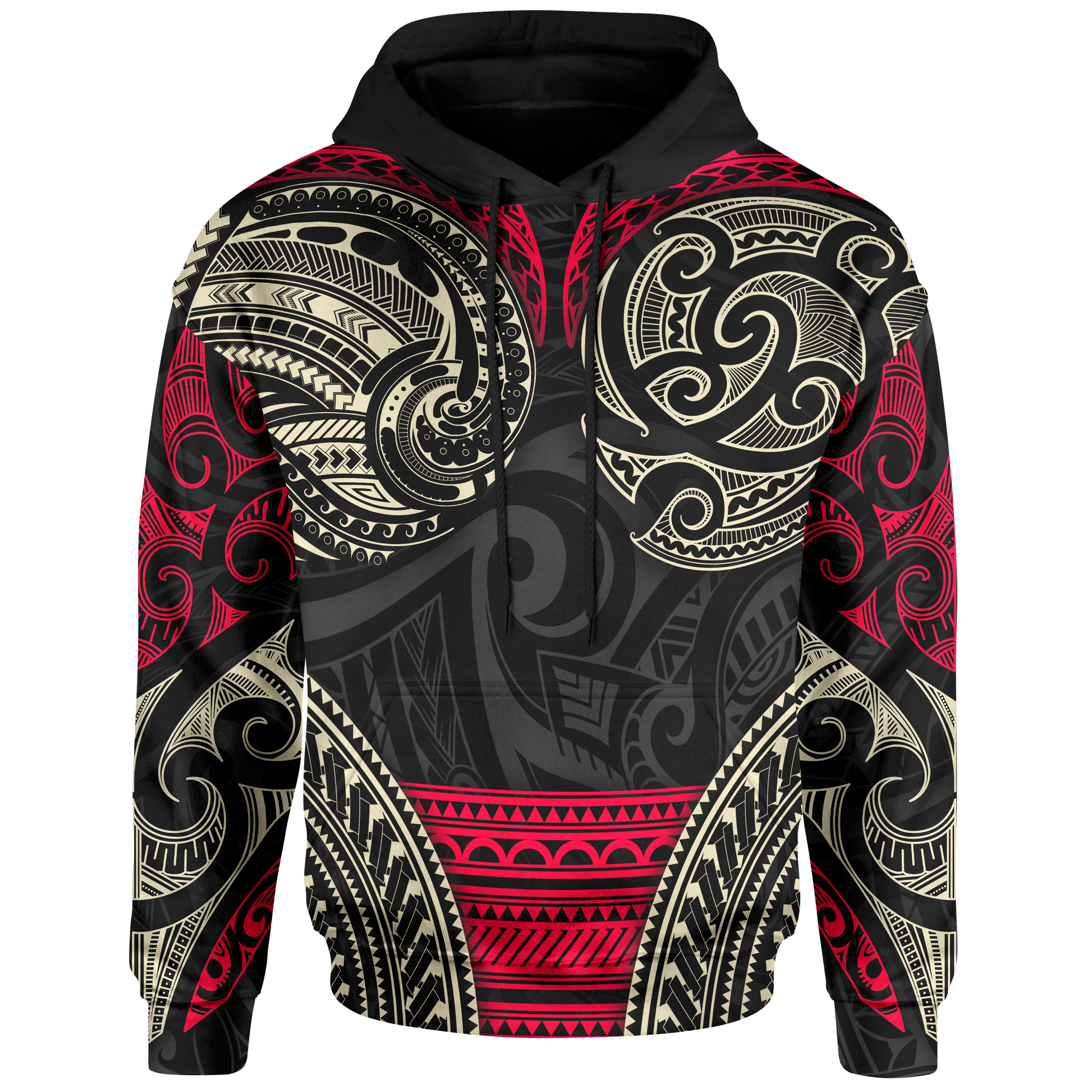 Maori ll Over Hoodie Polynesian Patterns Style Hoodie