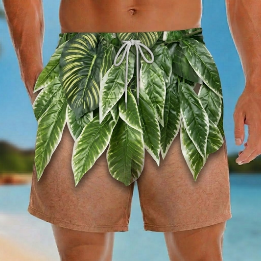 Polynesian Leaf Short For Men Funny Island Board Short