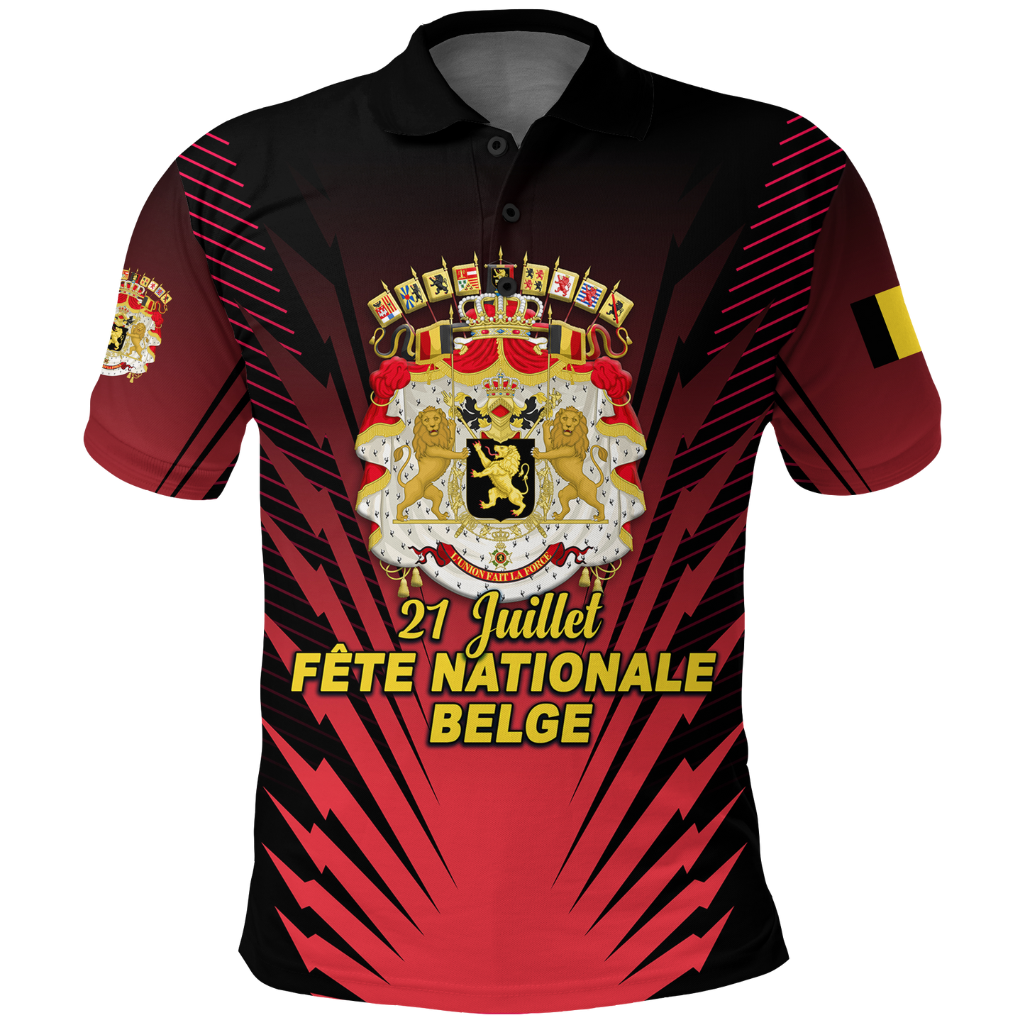 Belgium Polo Shirt Independence Day Coat Of Arms