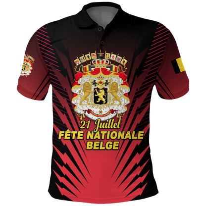 Belgium Polo Shirt Independence Day Coat Of Arms