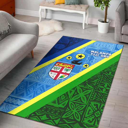 Vanuatu Malampa Fiji Day Area Rug Combine Flag Design