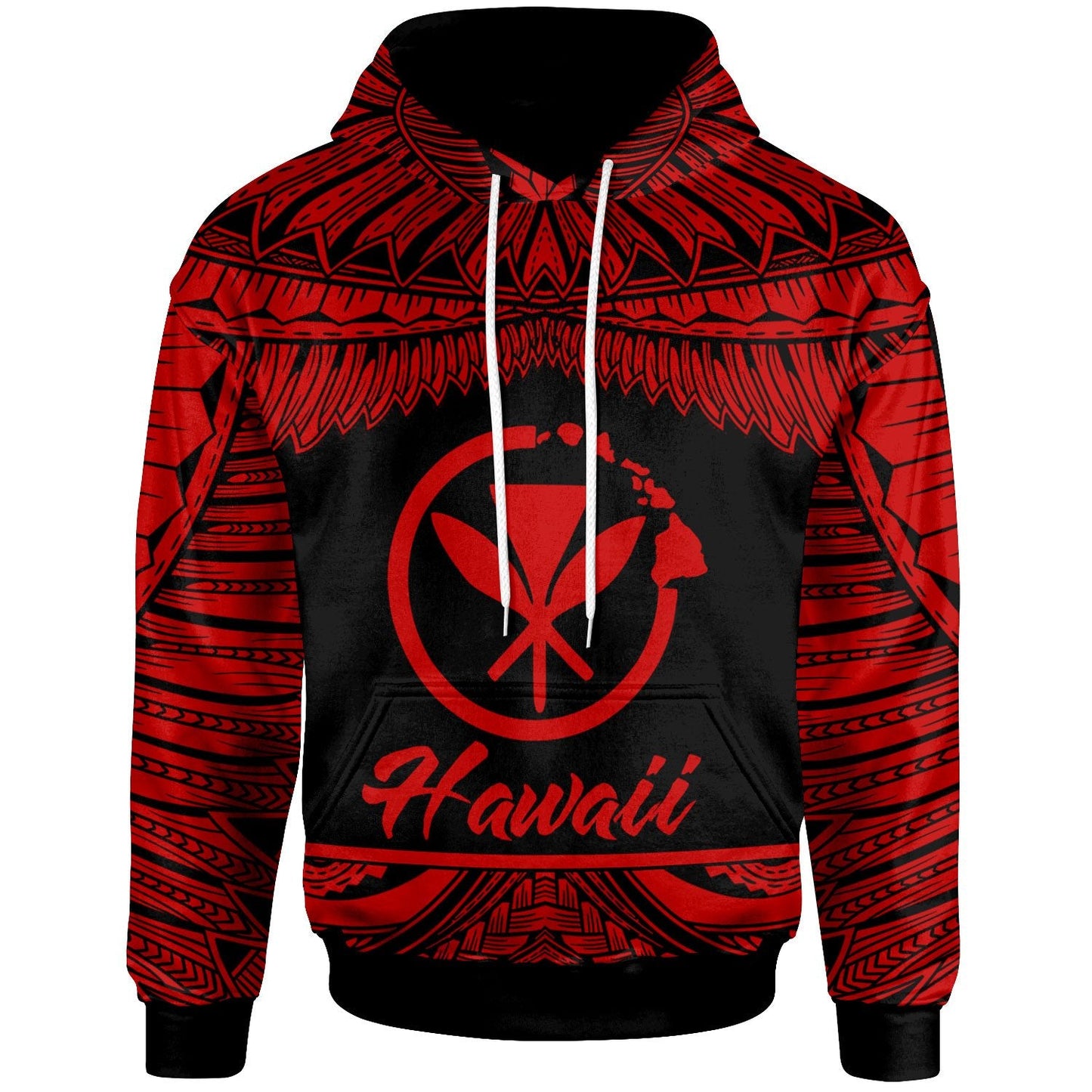 Hawaii Polynesian Hoodie Hawaii Pride Red Version