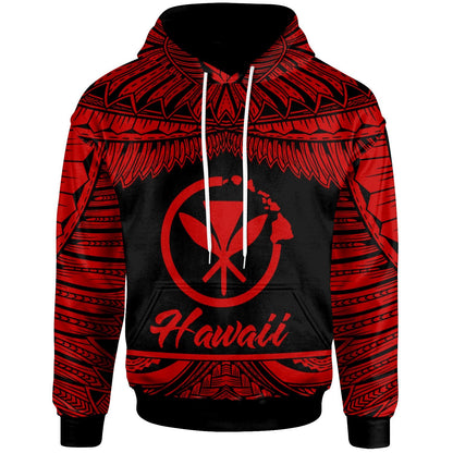 Hawaii Polynesian Hoodie Hawaii Pride Red Version