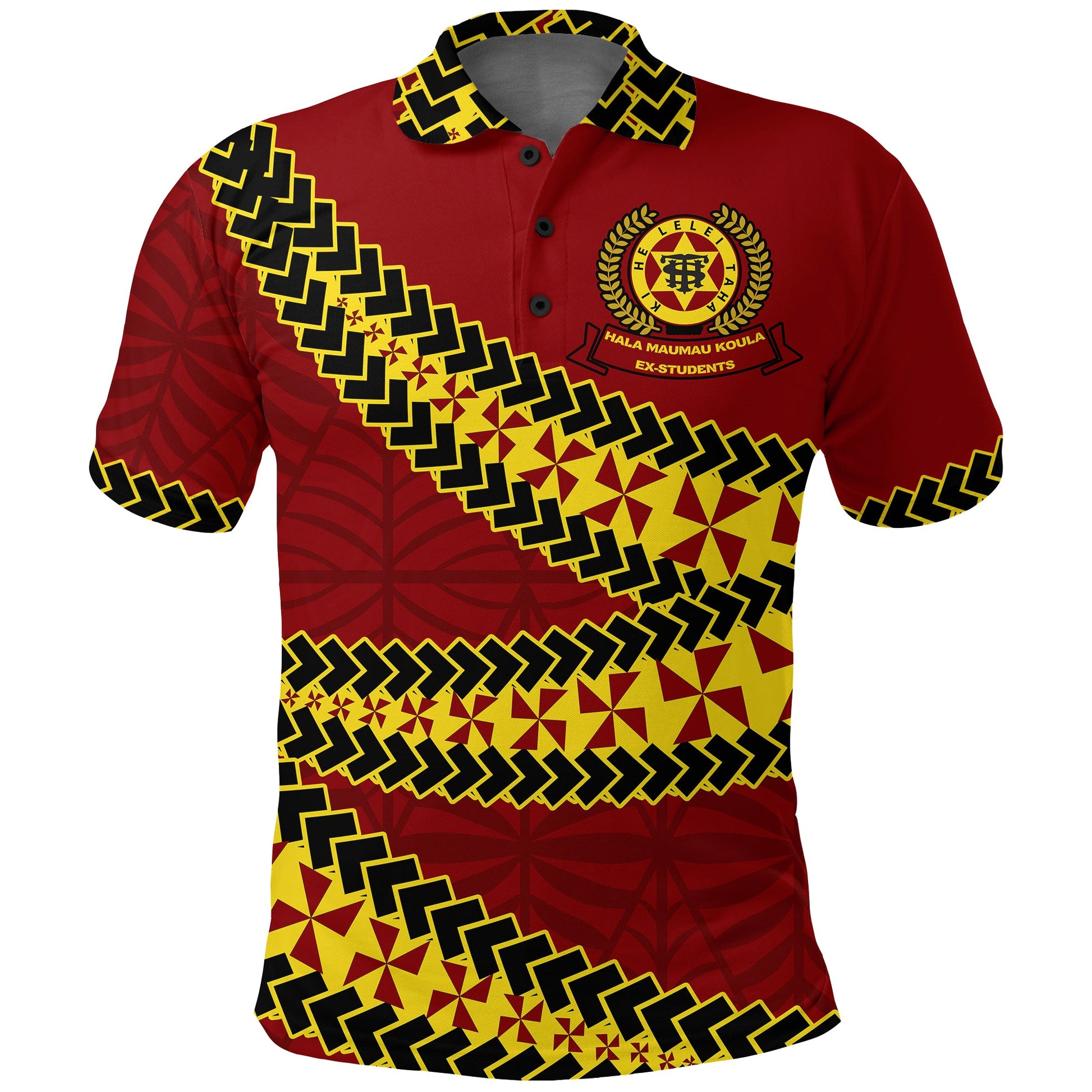 Tonga High School Polo Shirt - Tongan Patterns -