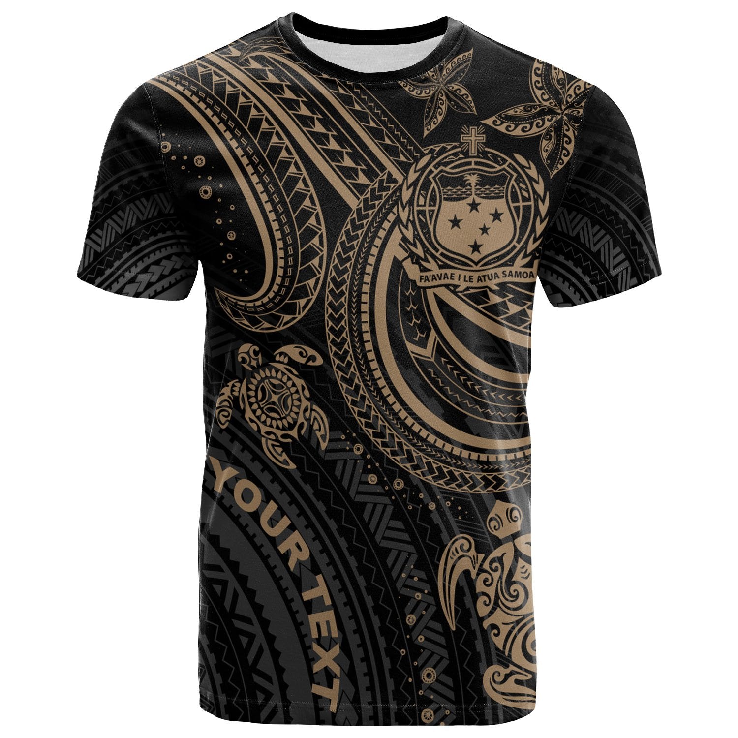 Samoa Custom Personalised T-Shirt - Gold Turtle