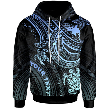 Papua New Guinea Hoodie Blue Turtle