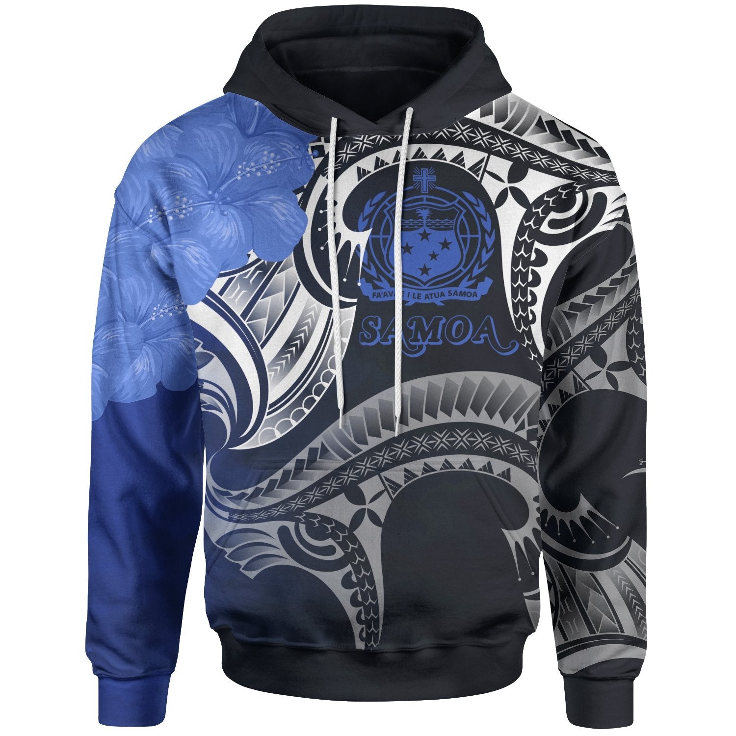 Samoa Hoodie Samoa Seal Wave Style Blue