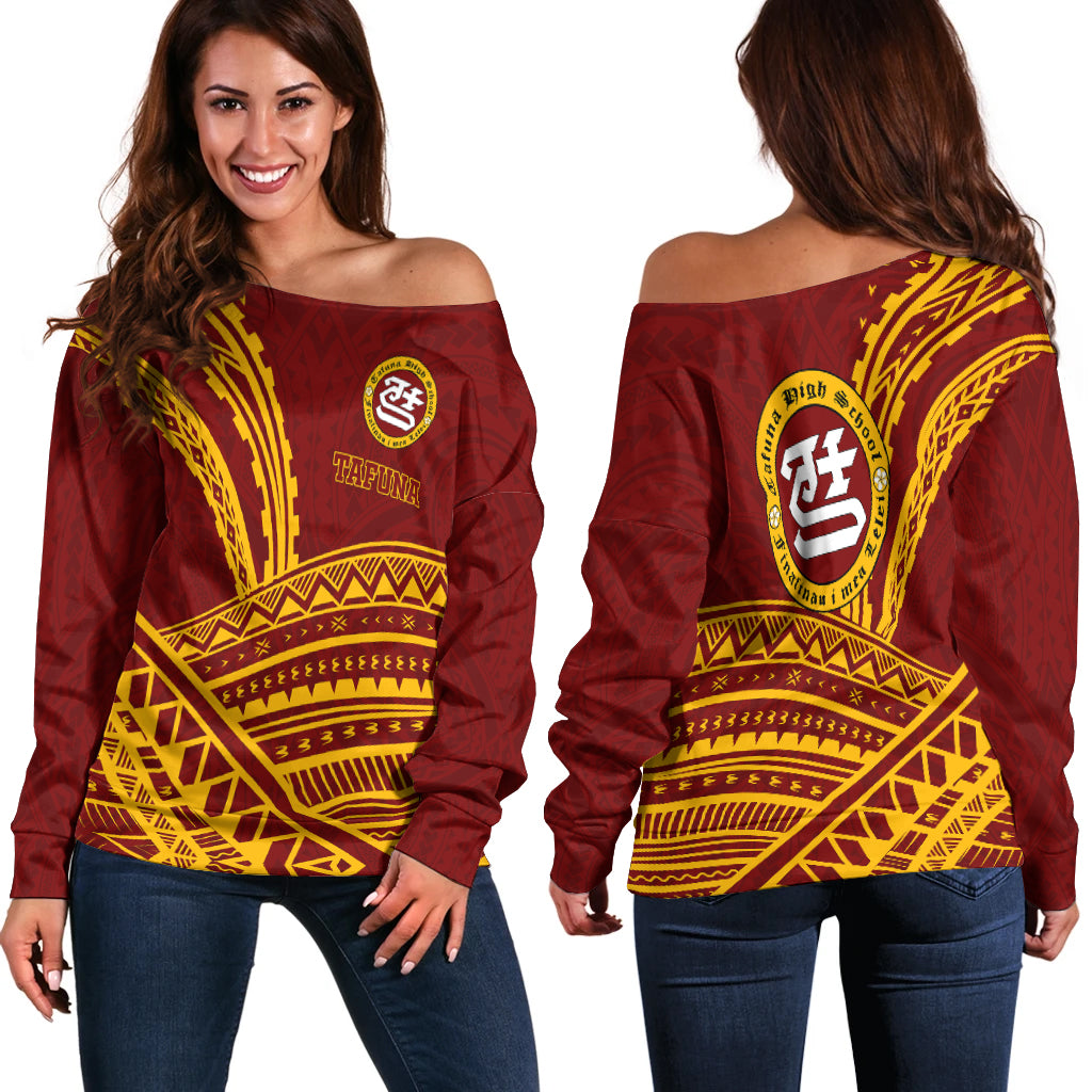 Tafuna High School American Samoa Pride Women Off Shoulder Sweater
