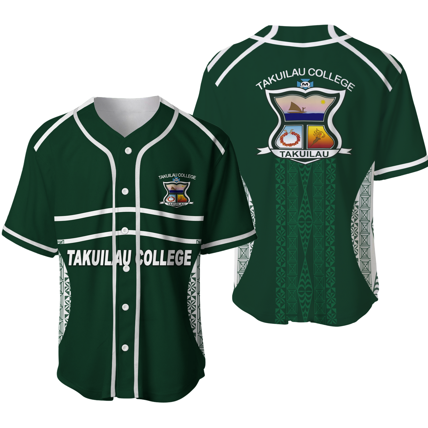 Takuilau College Tongan Patterns Baseball Jersey