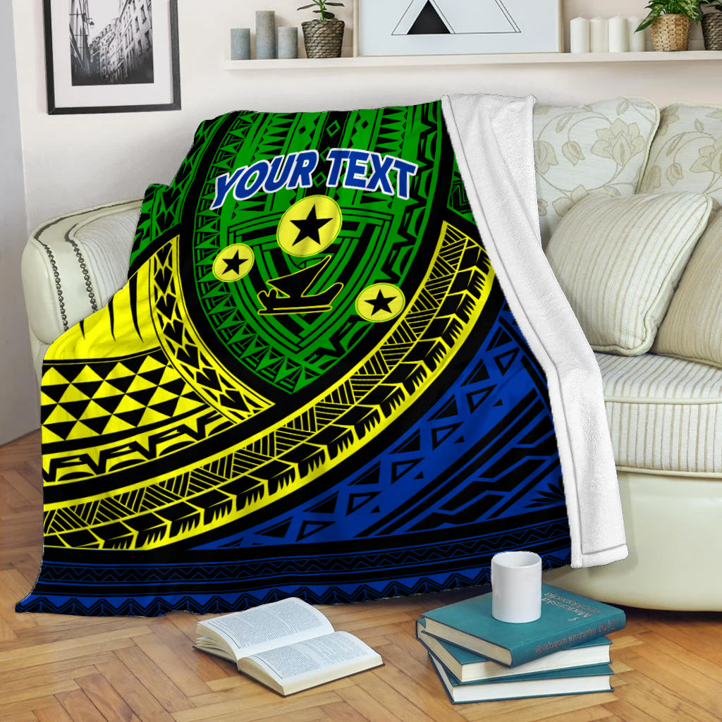 Custom Personalised Vanuatu Malampa Province Tribal Pattern Blanket