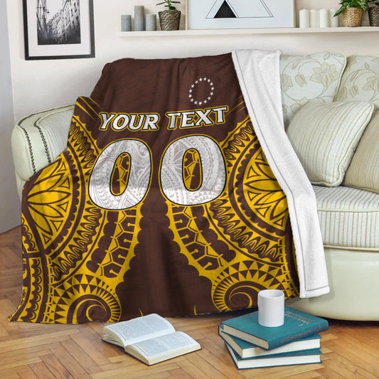 Custom Personalised Cook Islands Kukis Blanket Tribal Pattern