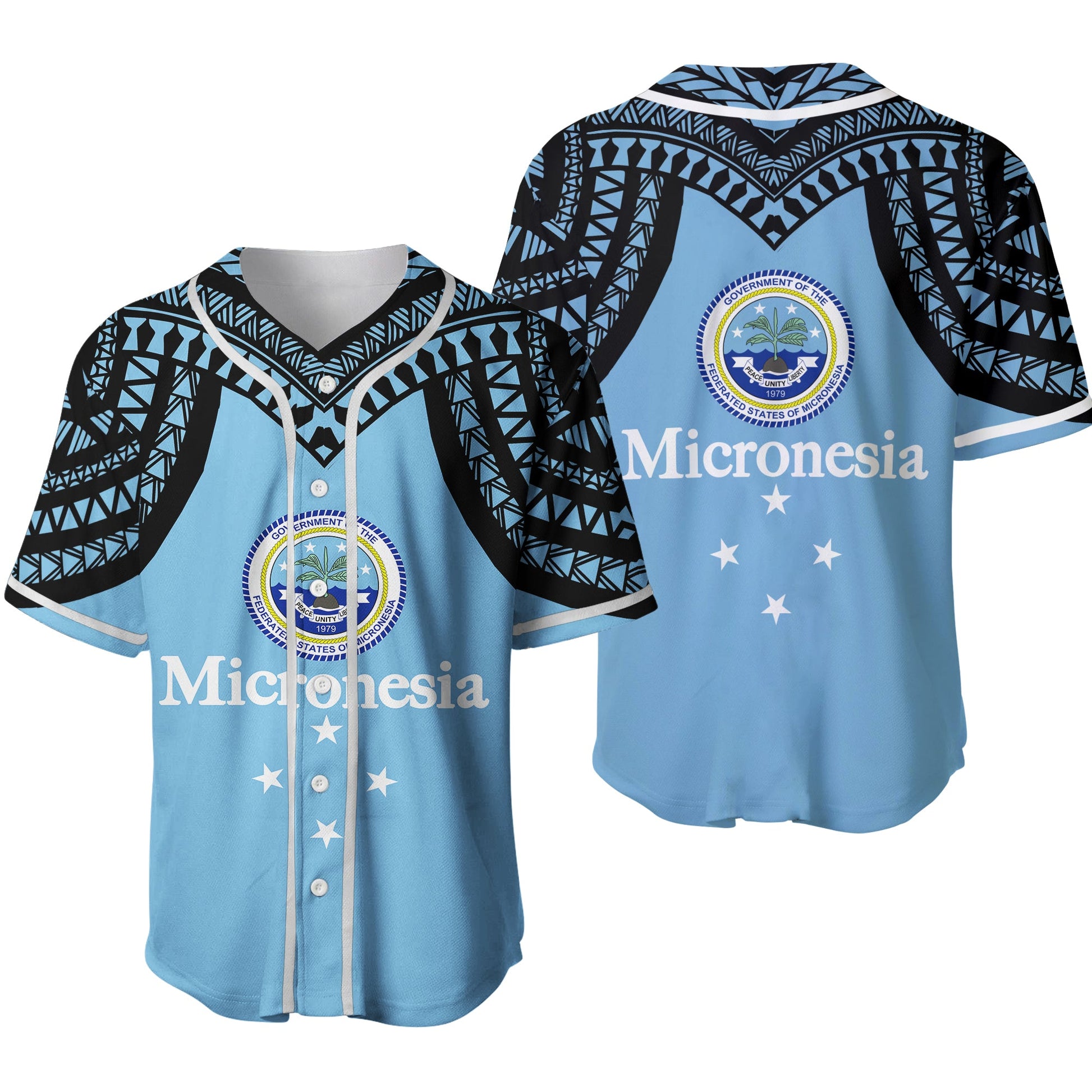 Federated States of Micronesia Baseball Jersey Micronesia Pattern