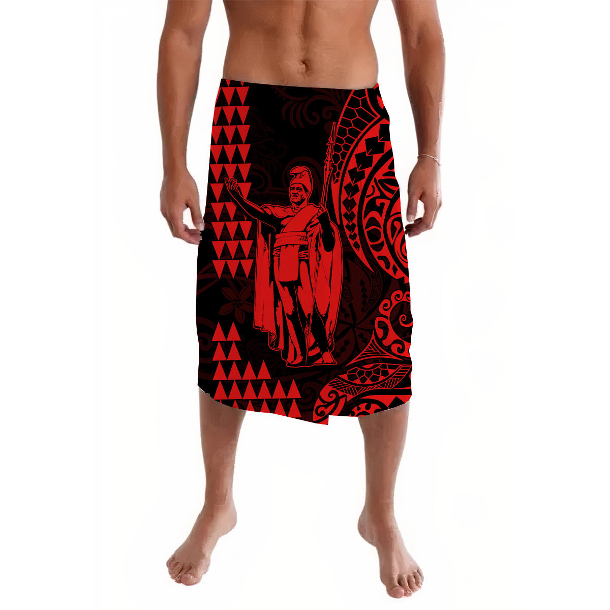 Hawaii Day Kakau Lavalava Proud To Be Hawaiian Red King Kamehameha and Kanaka Maoli