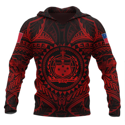 Samoa Polynesian Hoodie Samoa Red Seal