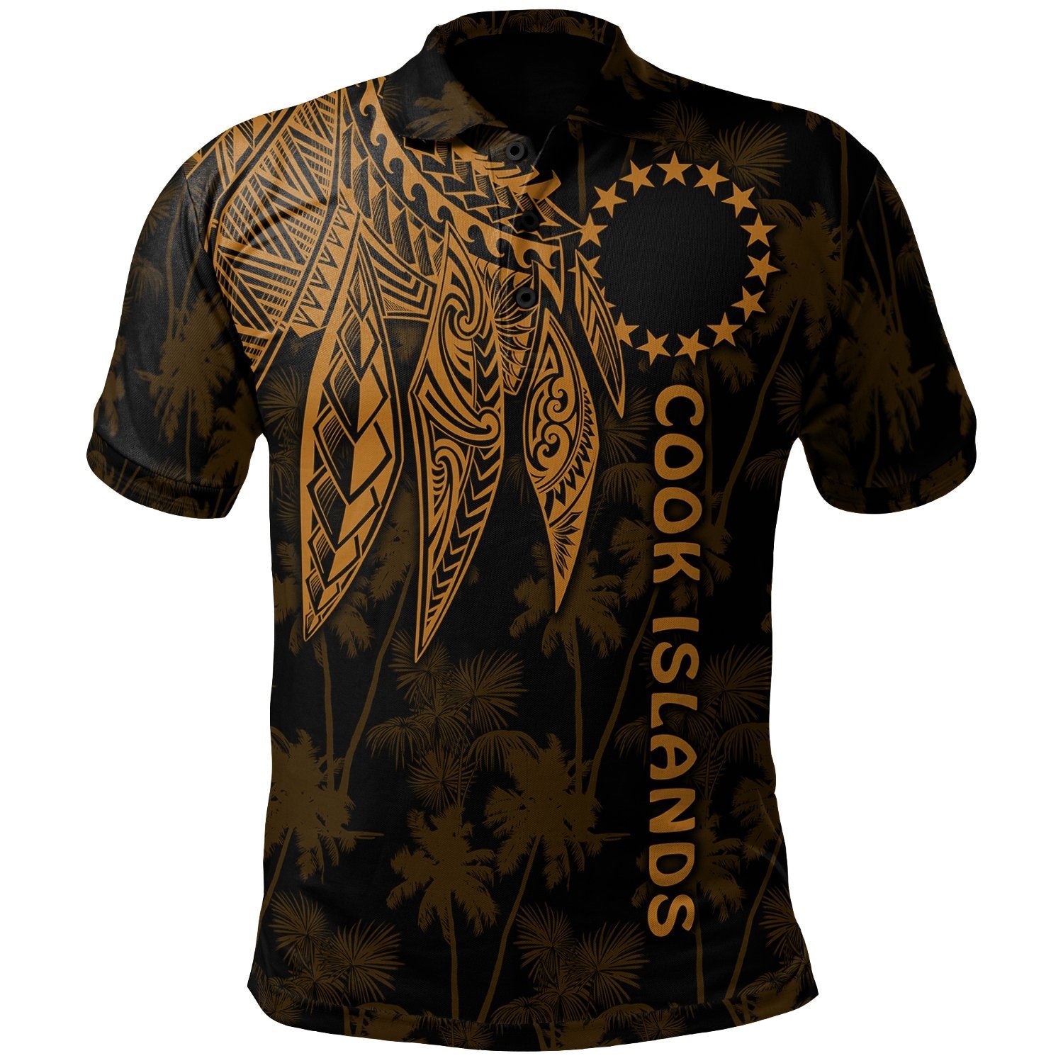 Cook Islands Polo - Polynesian Wings Golden