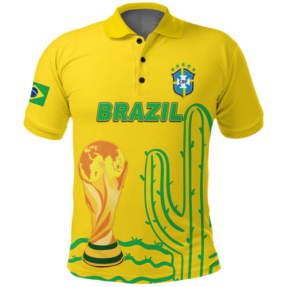 Custom Brazil Champion Polo Shirt Football 2022 LT12