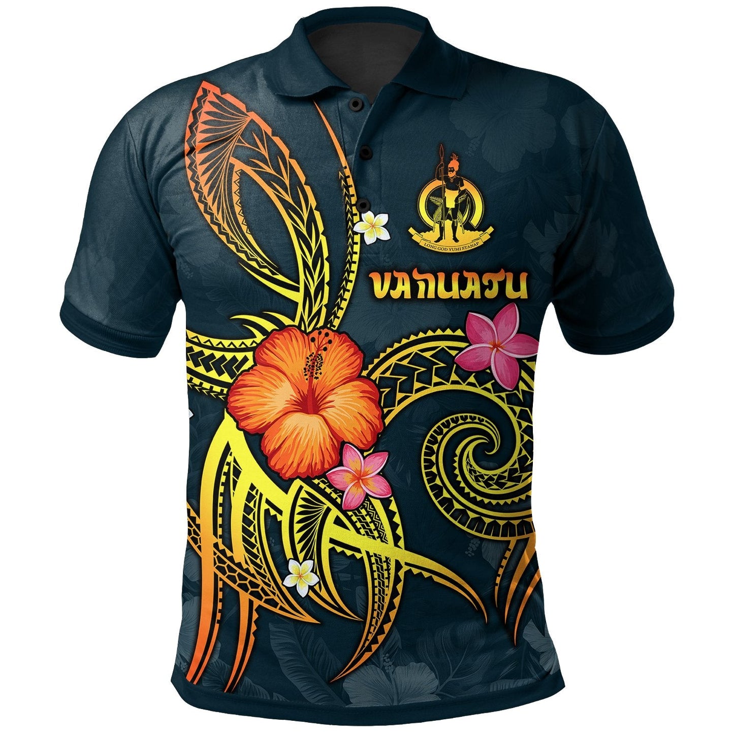 Vanuatu Polynesian Polo Shirt - Legend of Vanuatu Blue