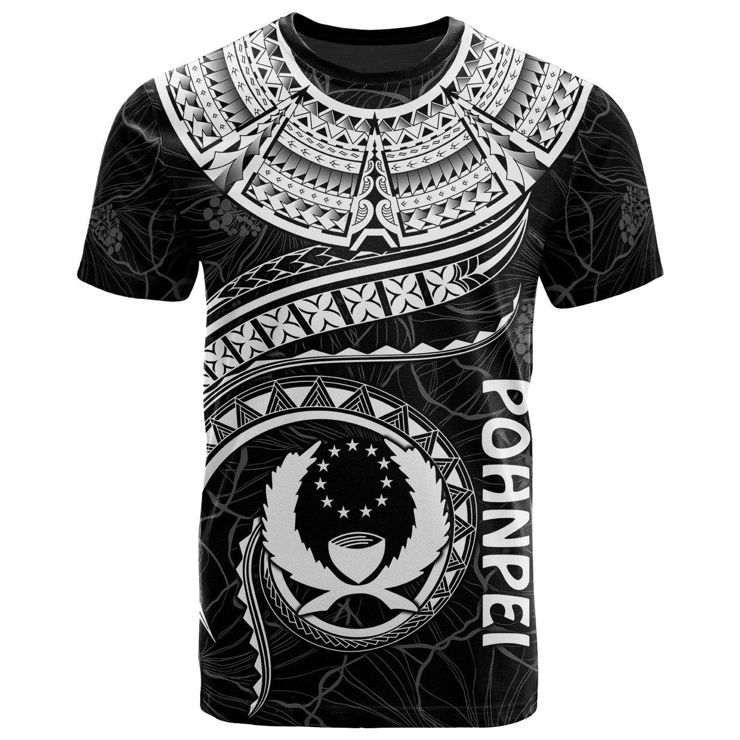 Pohnpei Polynesian T Shirt Pohnpei Waves White 