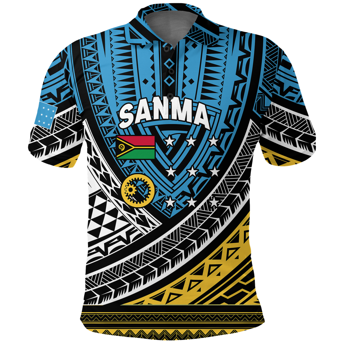 Vanuatu Sanma Province Tribal Pattern Polo Shirt