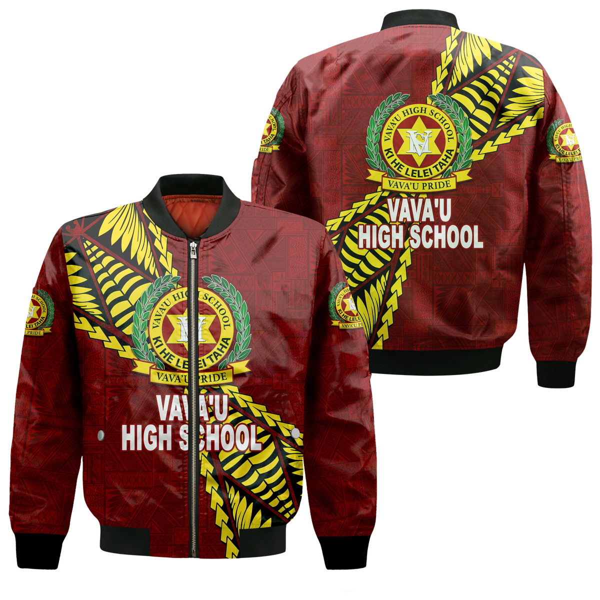Tonga Vava'u High School Tongan Patterns Bomber Jacket