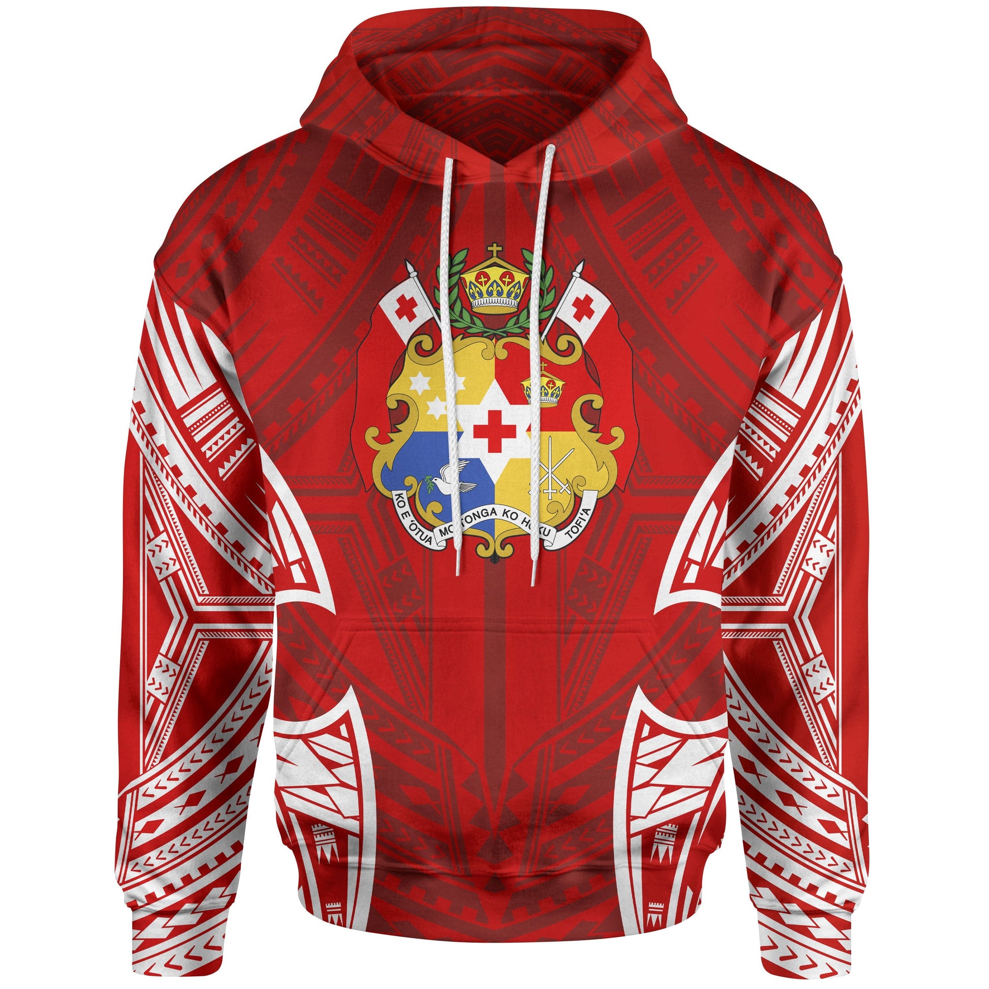 Tonga Polynesian Hoodie Pattern With Seal Red Version