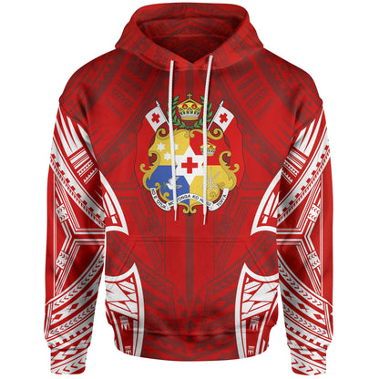 Tonga Polynesian Hoodie Pattern With Seal Red Version