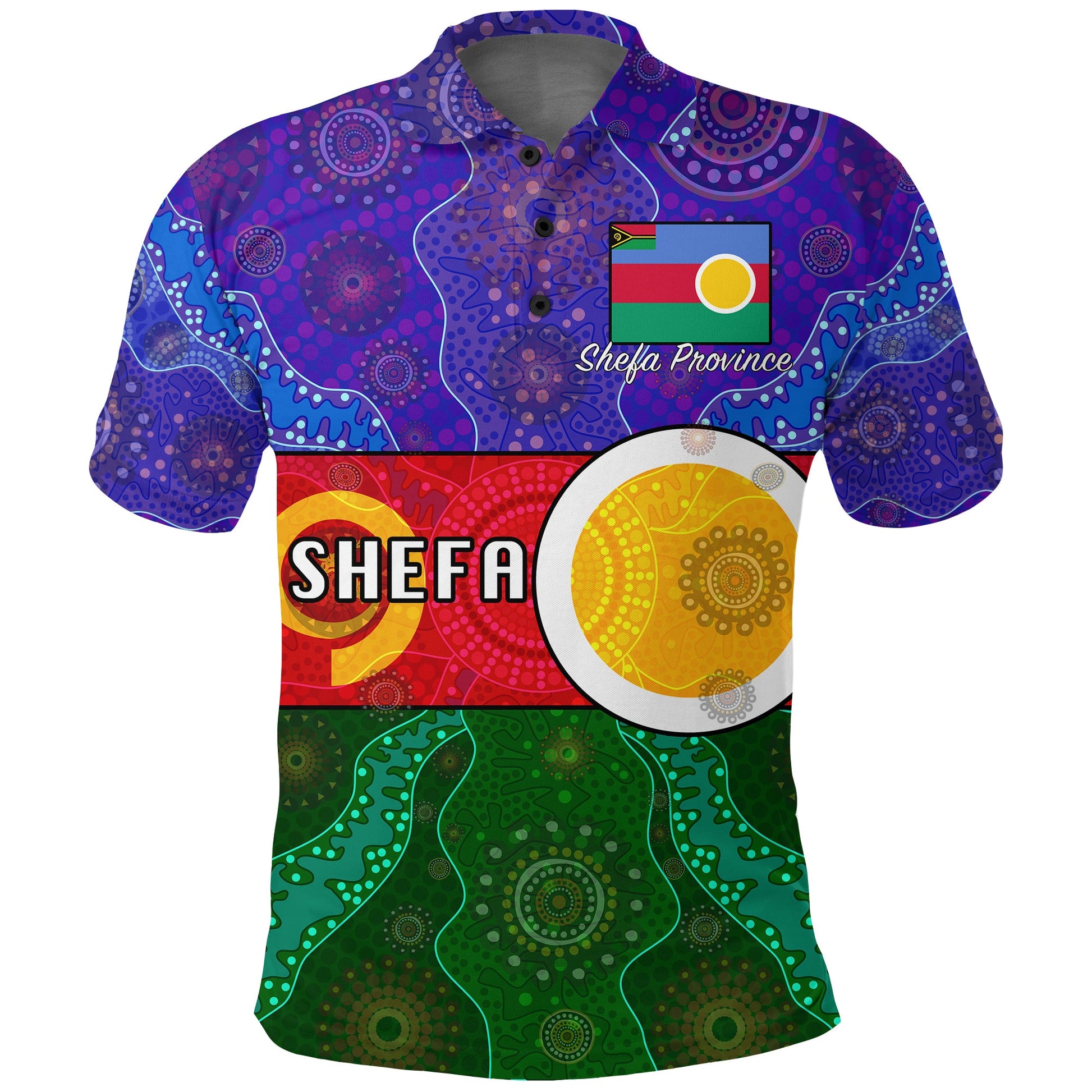 Shefa Province Polo Shirt - Aboriginal Patterns