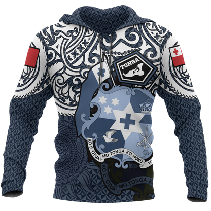 Tonga Polynesian Hoodie Tongan Pride (Blue)