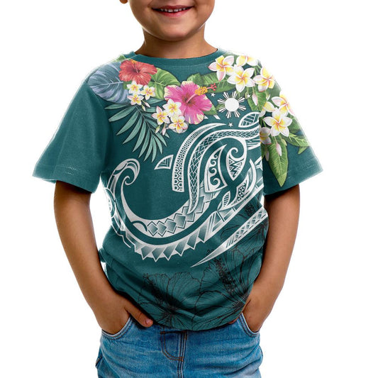The Philippines T - Shirt - Summer Plumeria Turquoise