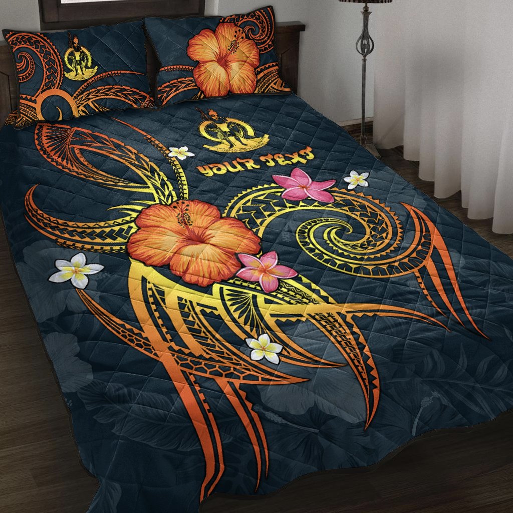Vanuatu Polynesian Personalised Quilt Bed Set Legend of Vanuatu (Blue)