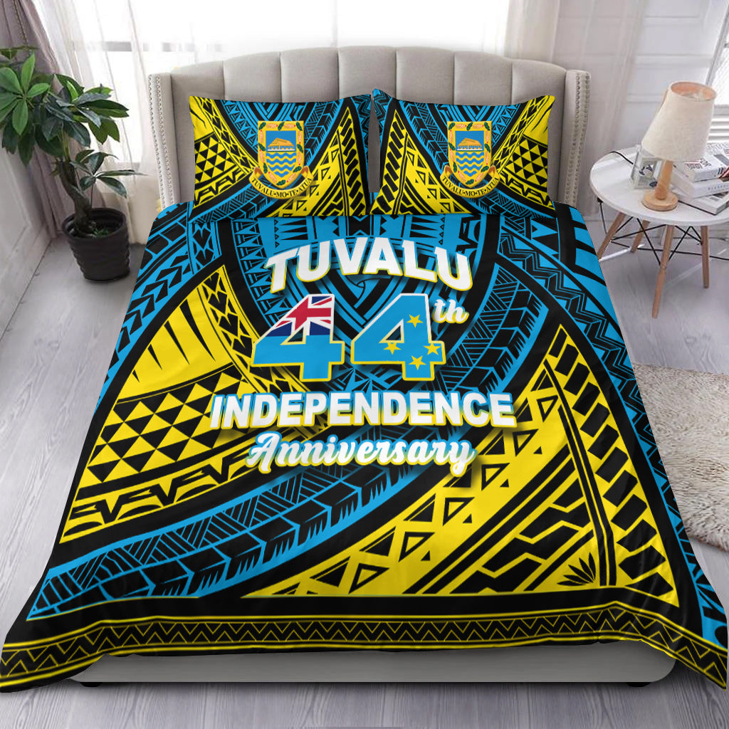 Tuvalu Bedding Set 44th Independence Anniversary Tribal Pattern