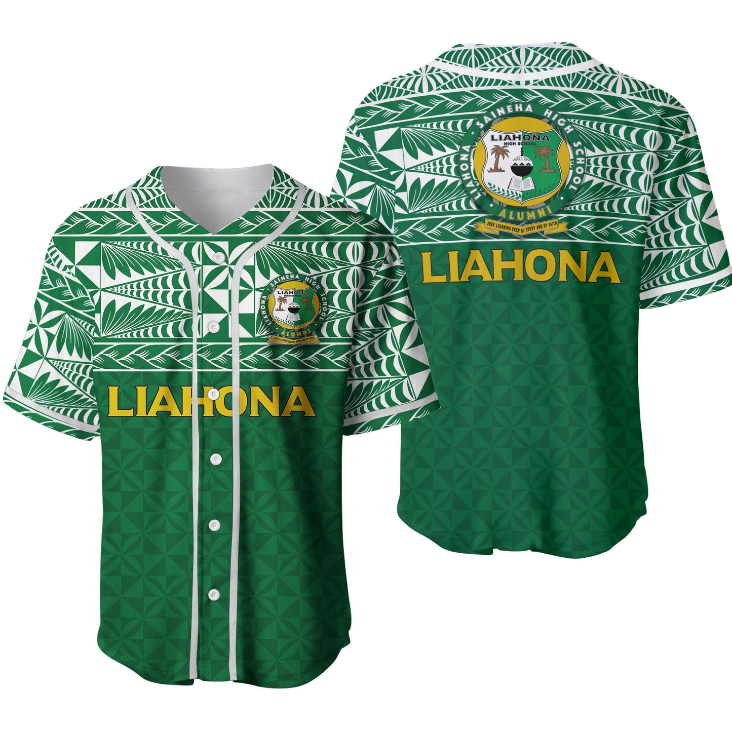 Liahona Tonga Baseball Jersey Tongan Pattern