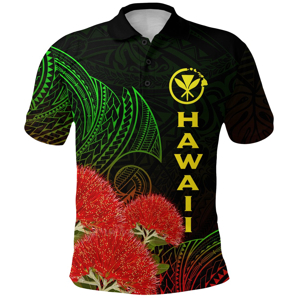 Hawaii Polynesian Polo Shirt - Ohia Lehua -