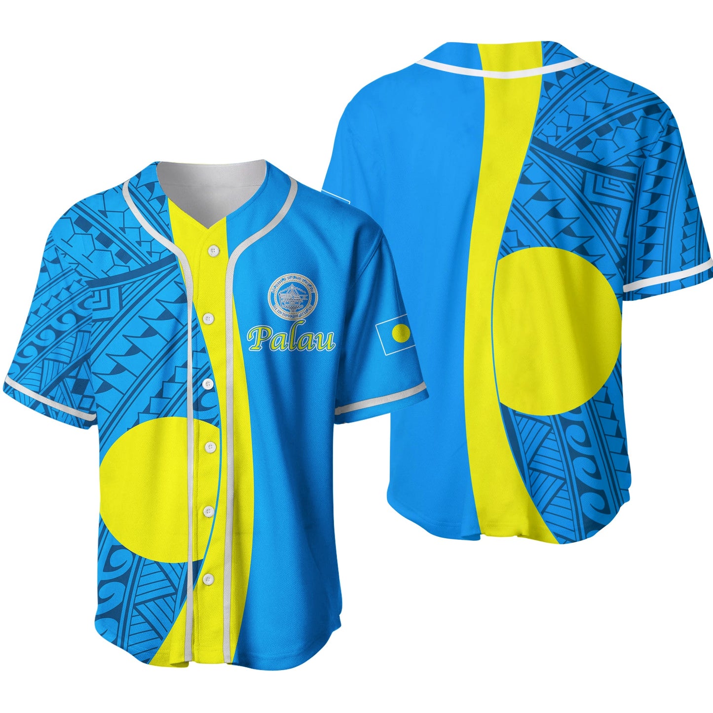 Palau Baseball Jersey Tribal Pattern