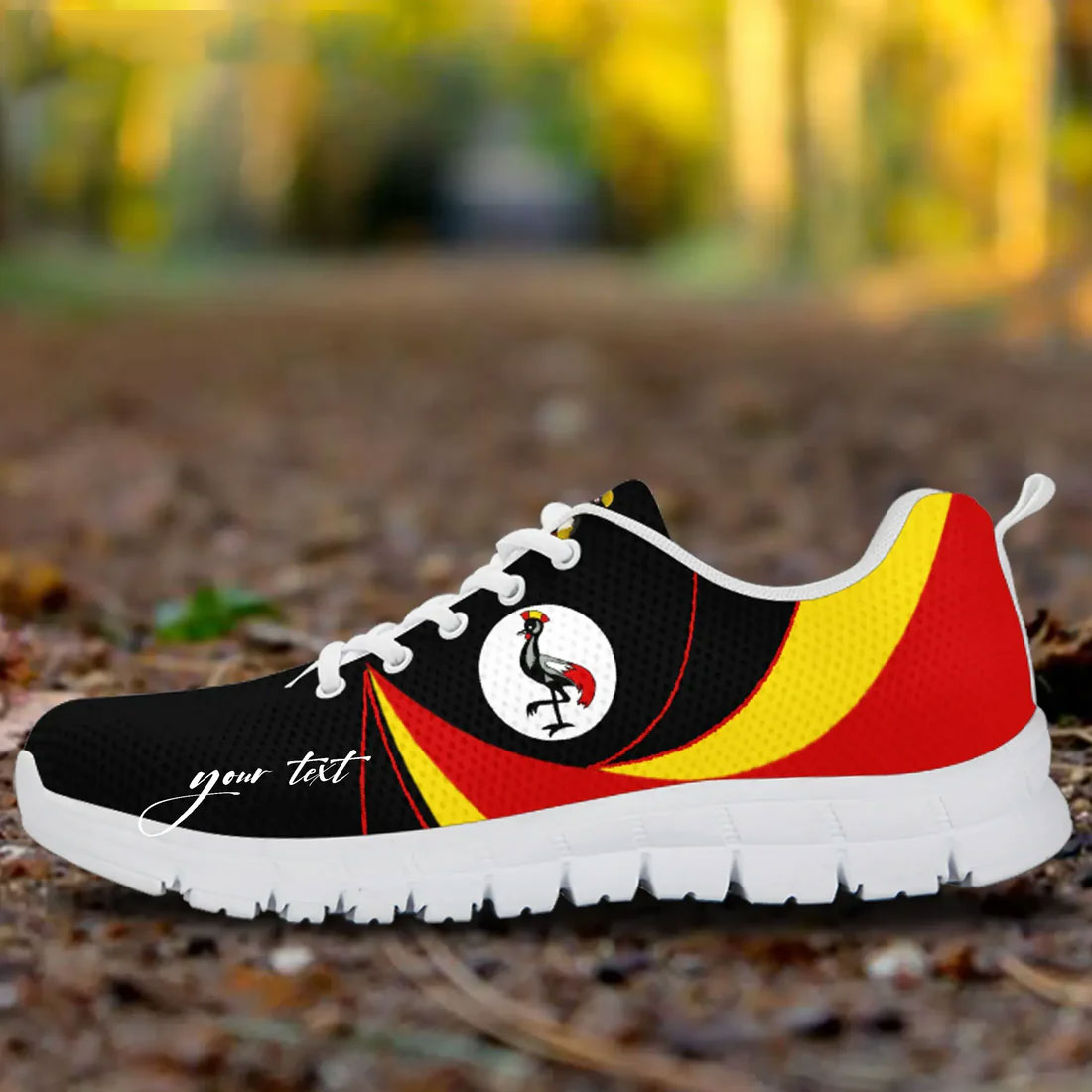 Custom Uganda Sneakers, Uganda Strong Flag Personalize Signature