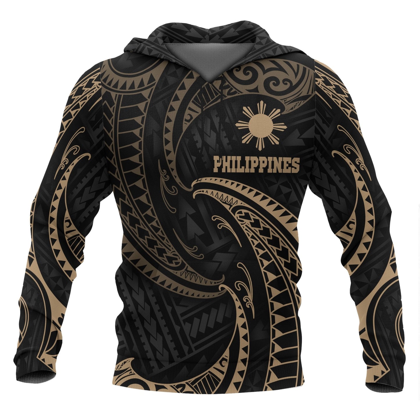 Philippines Hoodie Gold Tribal Wave