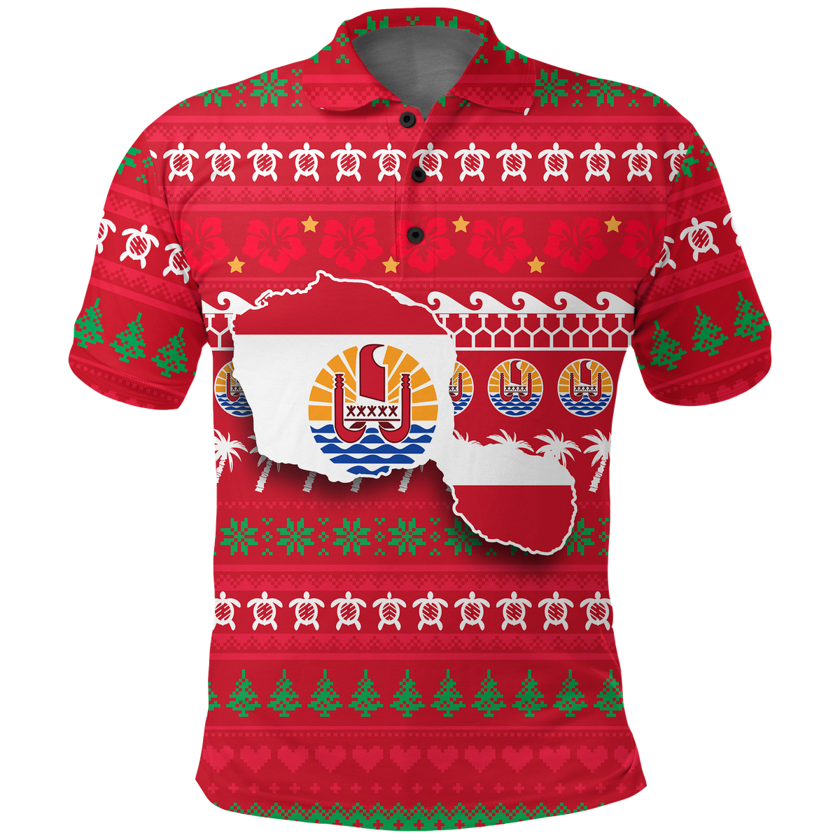 Tahiti Christmas Polo Shirt - Ugly Christmas -