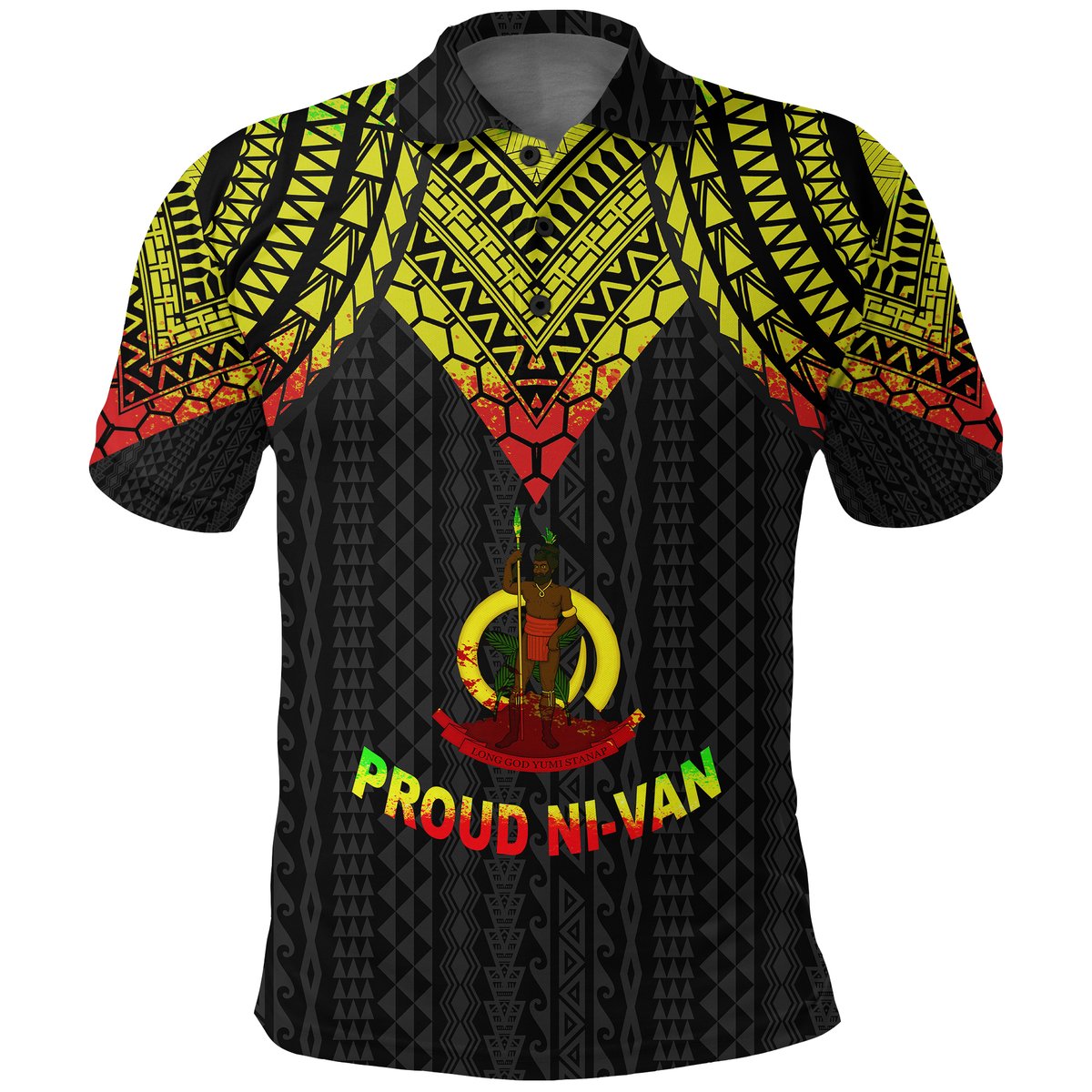 Proud Ni - Van Vanuatu Polo Shirt - Polynesian Armor Style Reagge -