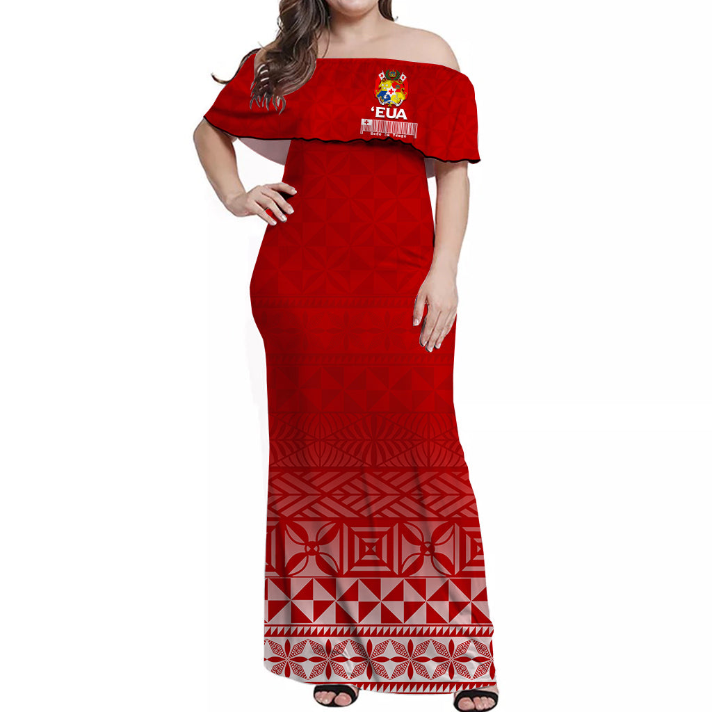 Tonga Eua Off Shoulder Long Dress Tongan Pattern