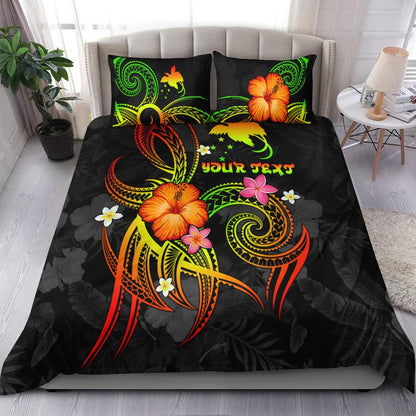 Papua New Guinea Polynesian Personalised Bedding Set Legend of Papua New Guinea (Reggae)
