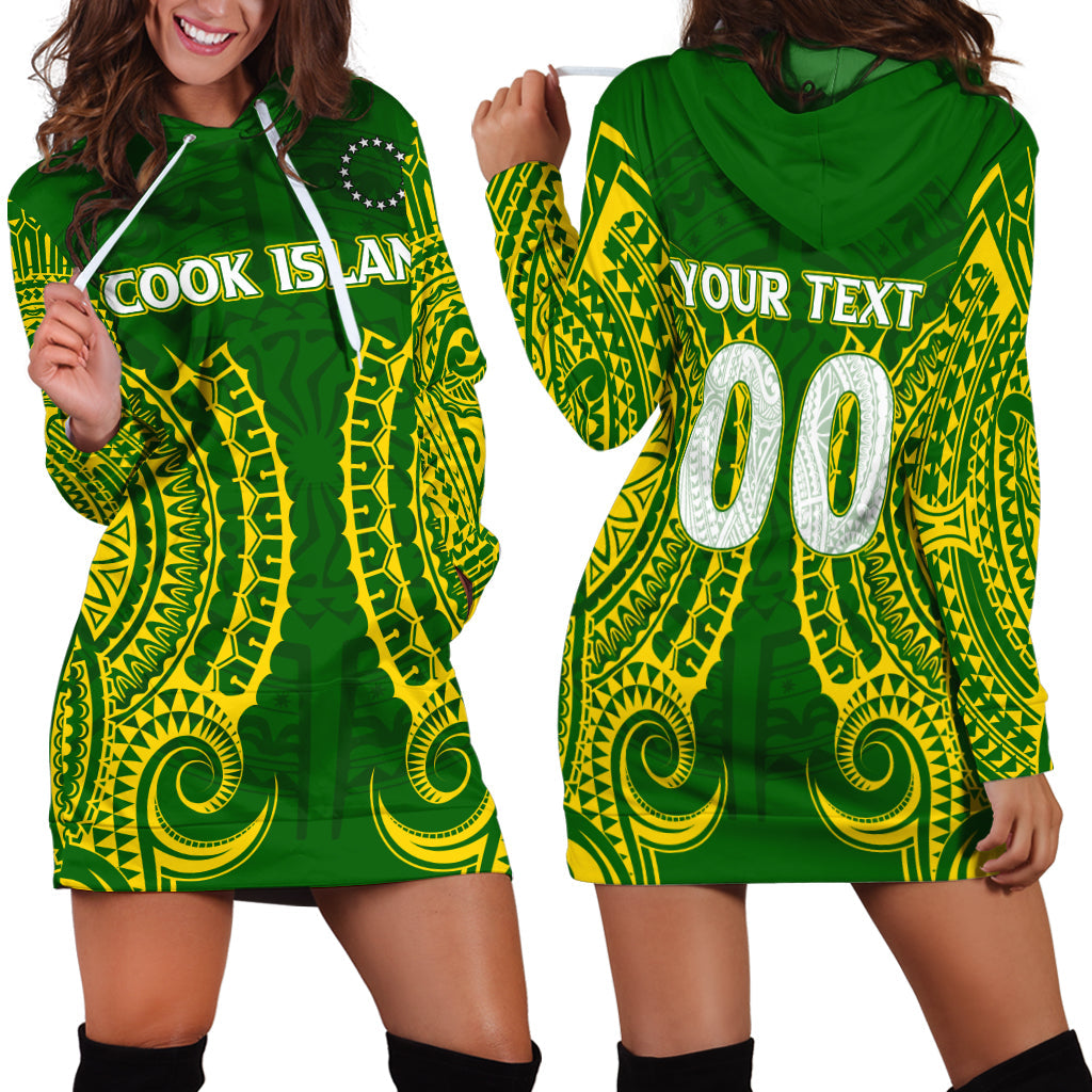 Custom Personalised Cook Islands Hoodie Dress Tribal Pattern
