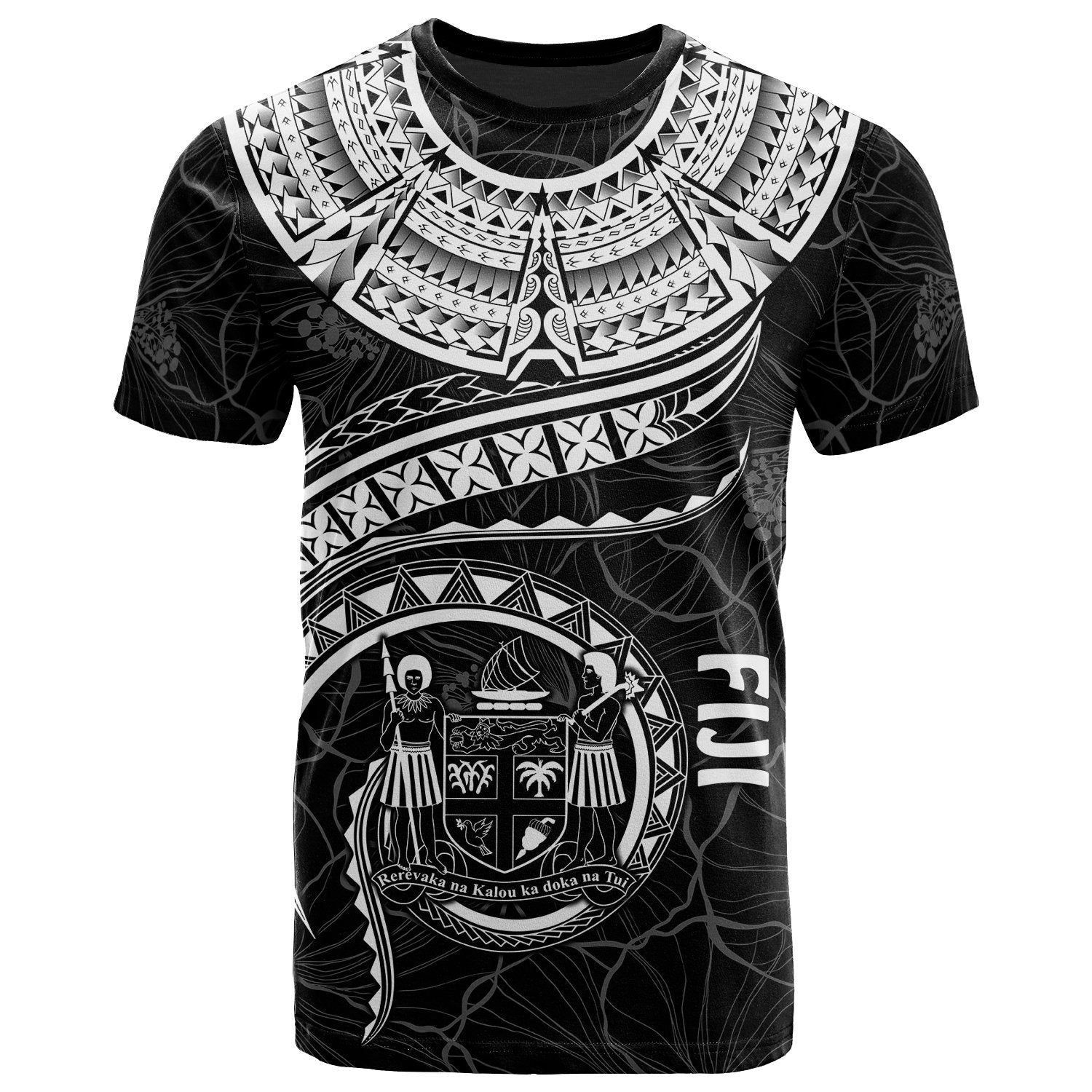 Fiji Polynesian T Shirt Fiji Waves White 