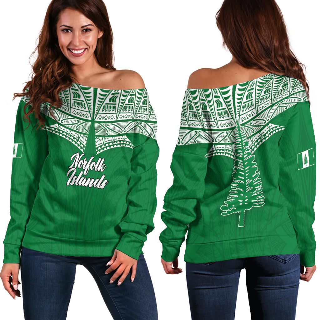 Norfolk Islands Pine Tree Women Off Shoulder Sweater