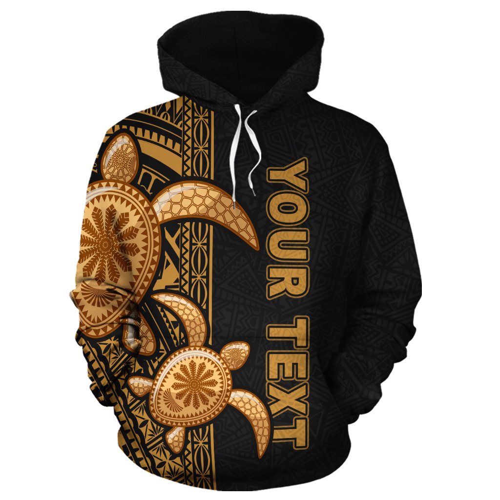 Turtle Polynesian Hoodie Yellow Line