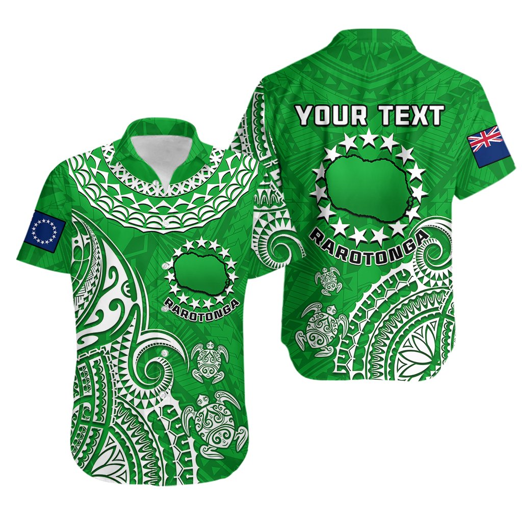 Custom Personalised Rarotonga Cook Islands Polynesian Turtle Art Hawaiian Shirt
