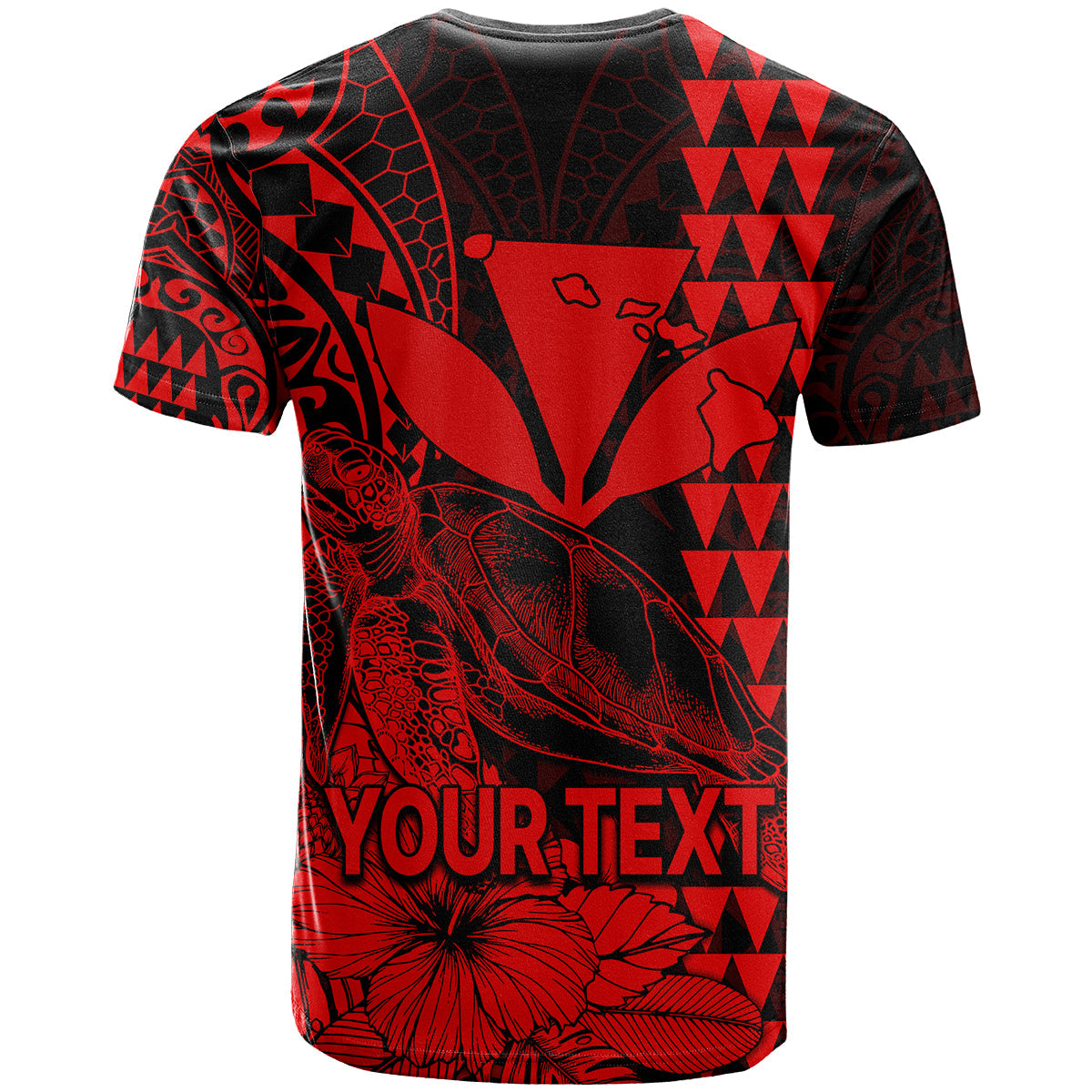 Kakau Polynesian Tribal Hawaiian Turtle With Kanaka Maoli Red T Shirt