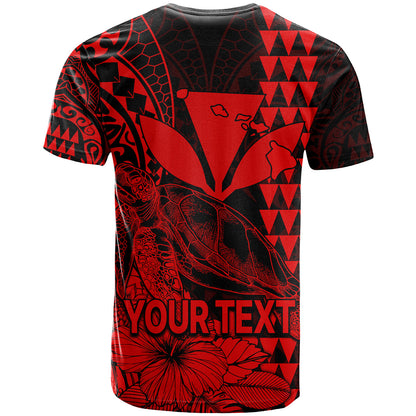 Kakau Polynesian Tribal Hawaiian Turtle With Kanaka Maoli Red T Shirt