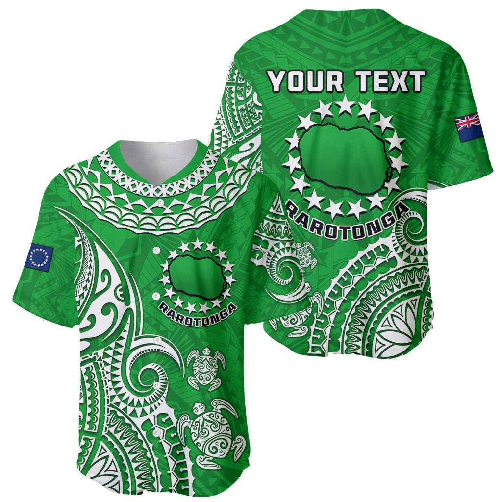 (Custom Personalised) Rarotonga Cook Islands Polynesian Turtle Art Baseball Jersey